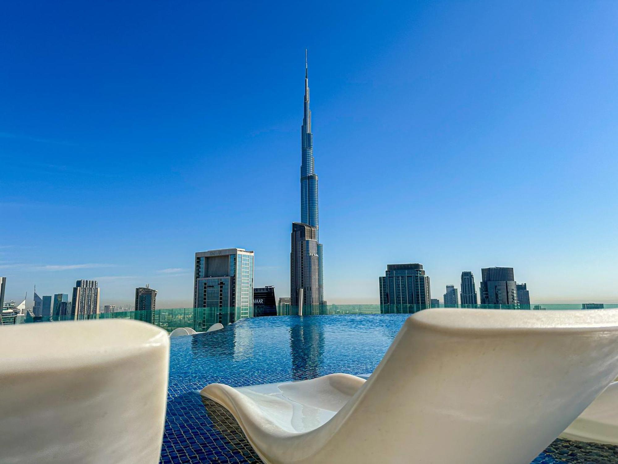 Full Burj Khalifa View Lux 2Bedroom With Rooftop Pool Central Location In Paramount Hotel Midtown Dubai Esterno foto